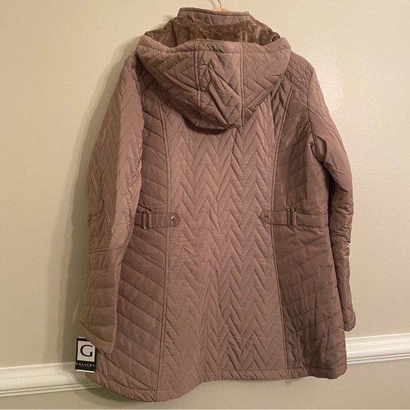 GALLERY New York Multi Quilted Side Tab Fur Trim Hood Jacket Size XL - Picture 3 of 14